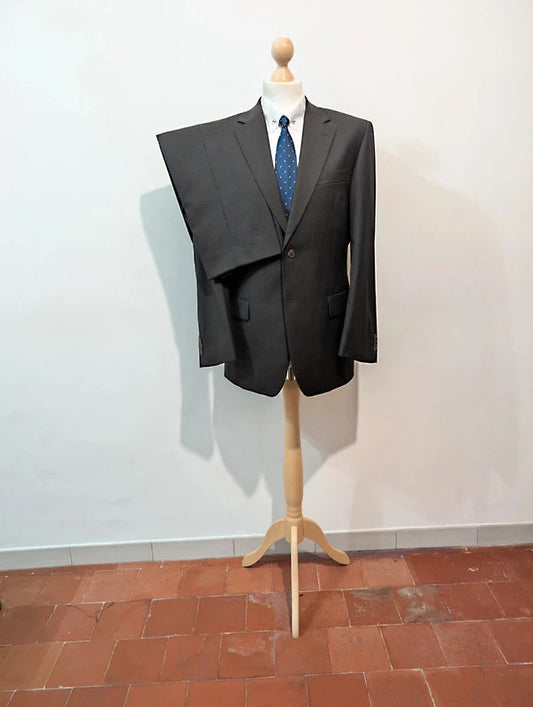 Elegant brown pinstripe wool suit