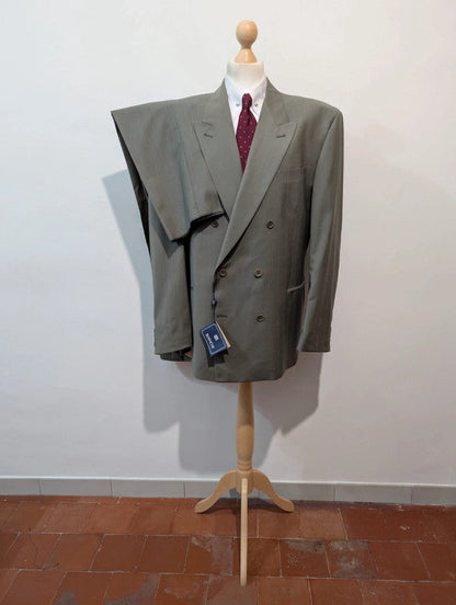 Géant costume croisé gris vert en laine