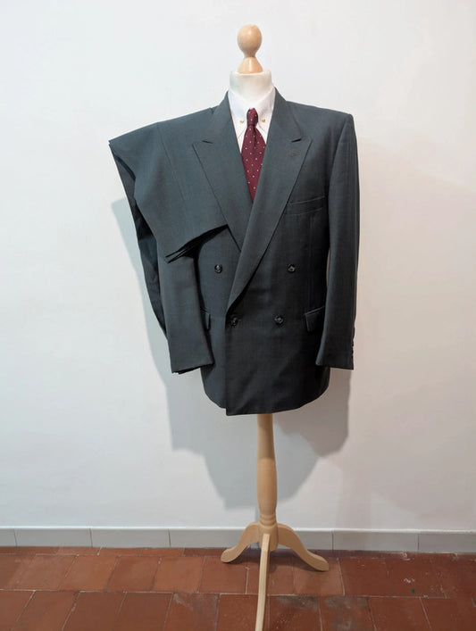 Élégant costume vert bleu en laine froide