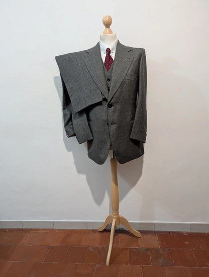 Classique costume 3 pièces gris en laine