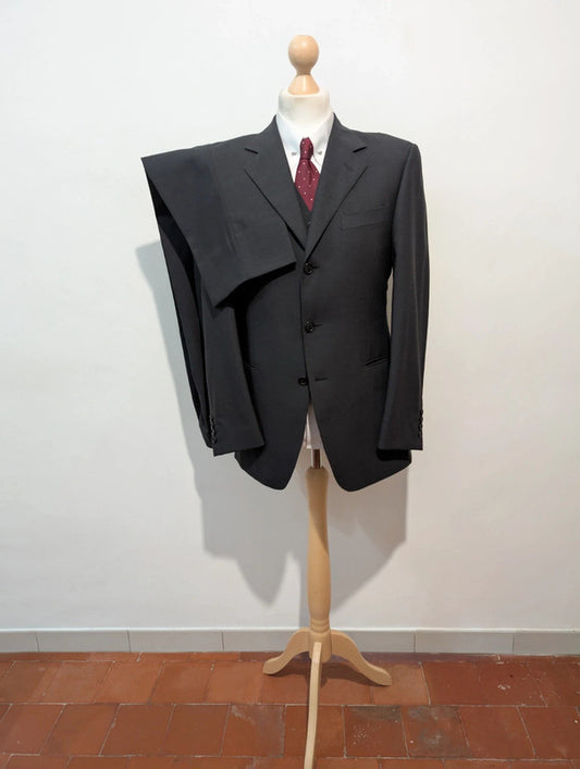 Classique costume 3 pièces gris en laine