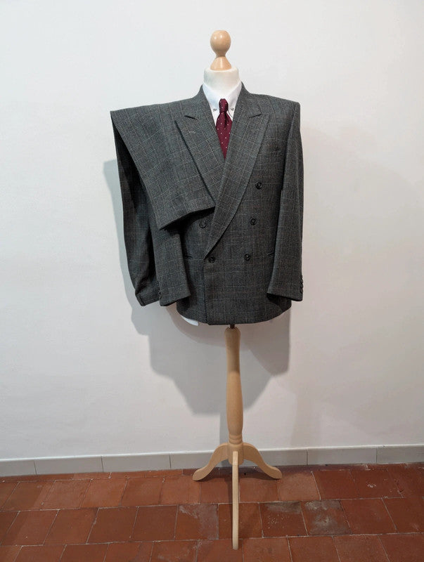 Small double-breasted flannel suit