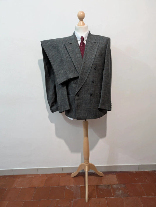 Small double-breasted flannel suit