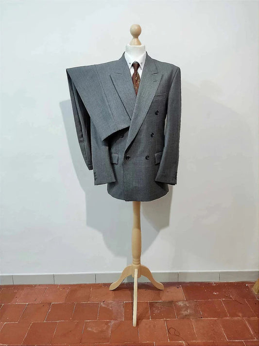 Classic double-breasted wool suit