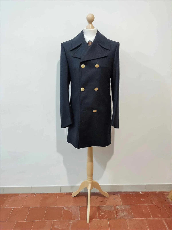 Cute navy blue wool pea coat