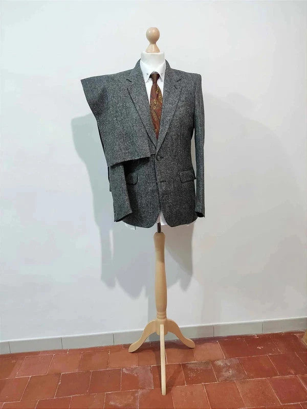 Magnifique costume gris chiné en tweed