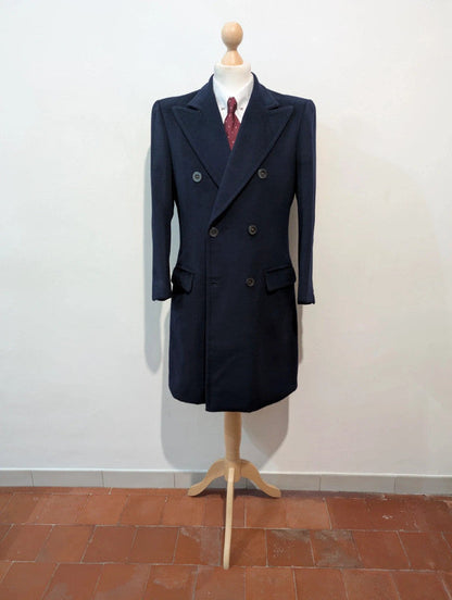 Superbe manteau croisé bleu marine