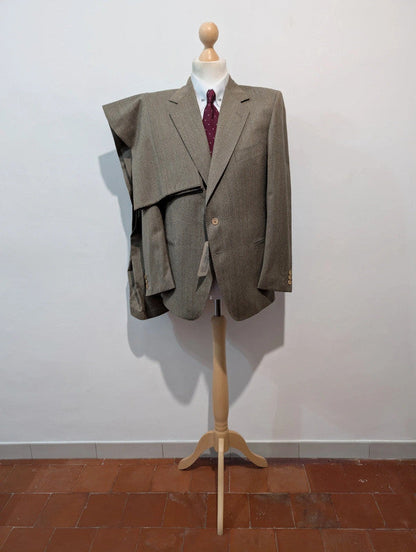Splendide costume gris marron en flanelle