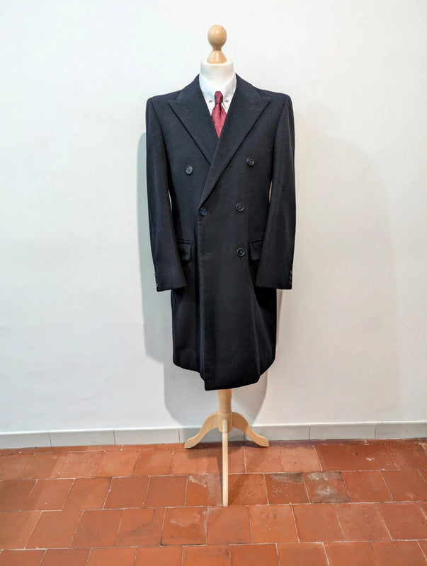 Amazing navy blue wool double breasted coat