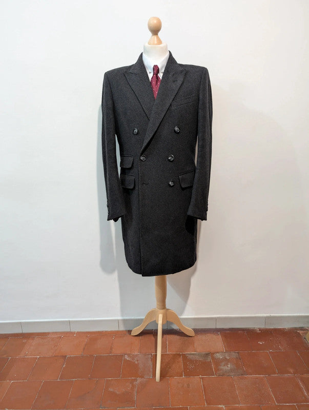 Furious grey wool double-breasted coat