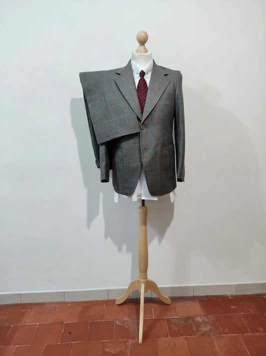 Small grey wool plaid suit