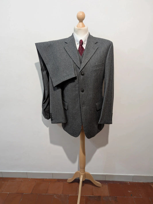 Magnifique costume 3 pièces gris en flanelle