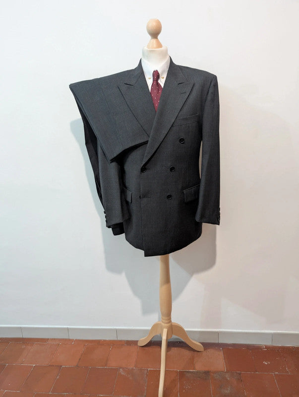 Fabuleux costume croisé gris en laine