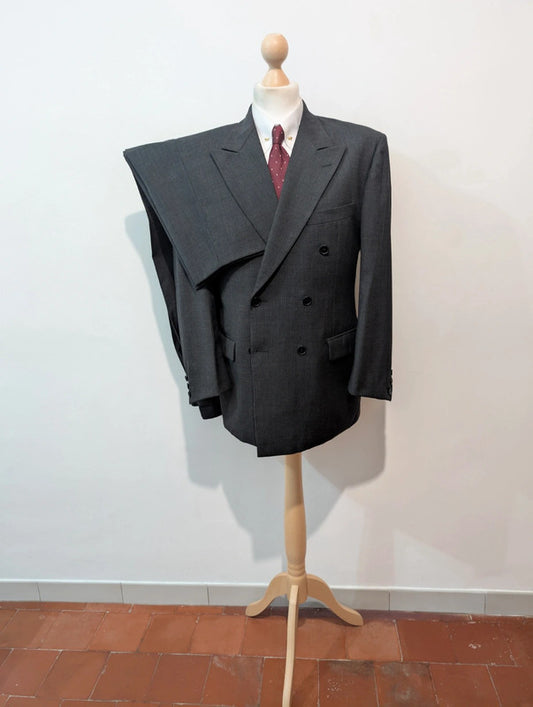 Fabuleux costume croisé gris en laine
