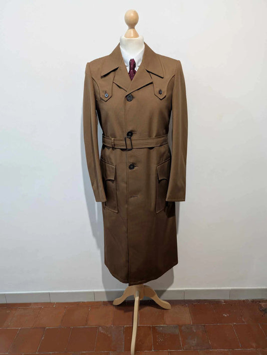 Fabuleux trench coat marron en laine