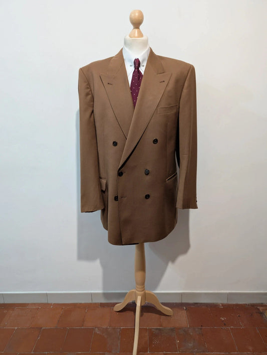 Géante veste croisé marron en laine