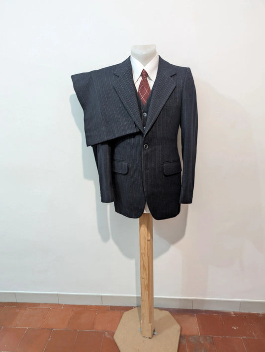 Mysterieux costume 3 piece pinstripe en flanelle