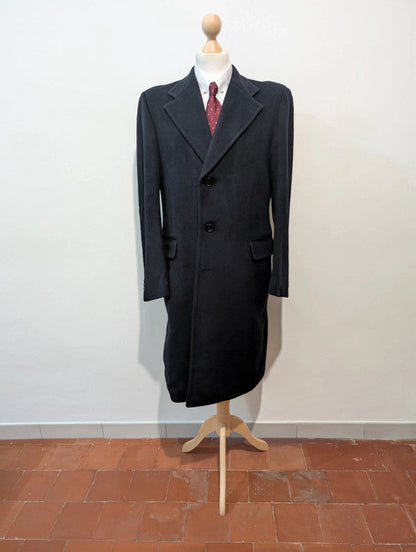 Magnifique manteau bleu marine en cachemire