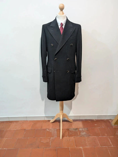 Magnifique manteau croisé noire en laine