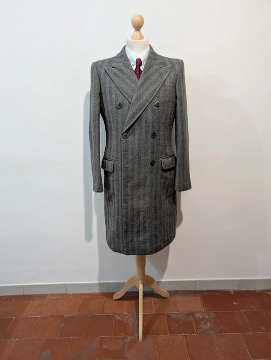 Foudroyant manteau croisé en laine