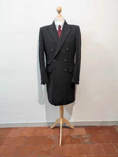 Furieux manteau croisé gris en laine
