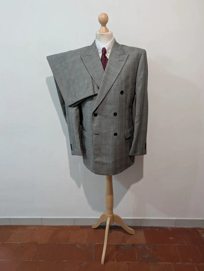 Splendide costume croisé gris en laine