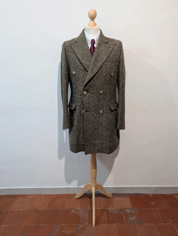 Sublime manteau croisé en Donegal tweed