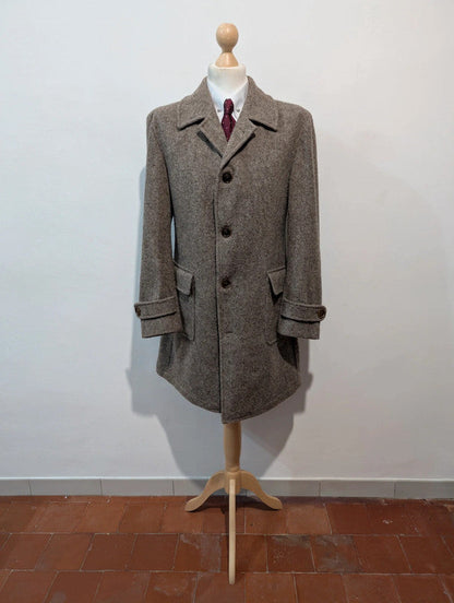 Mignon manteau polo coat gris marron en laine