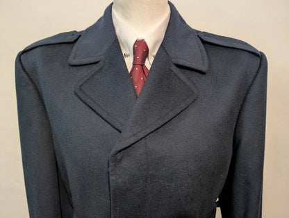 Incroyable trench bleu marine en laine
