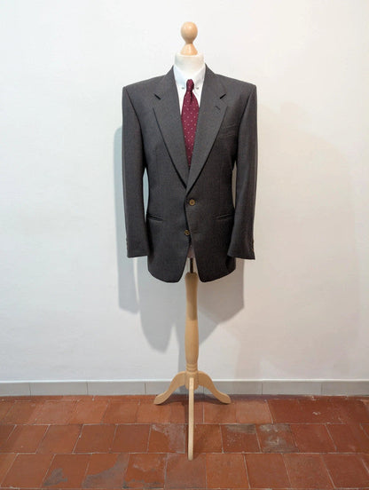 Sublime costume gris vert en flanelle de laine
