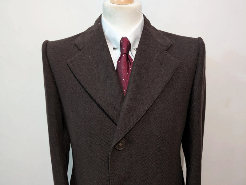 Splendid brown herringbone coat