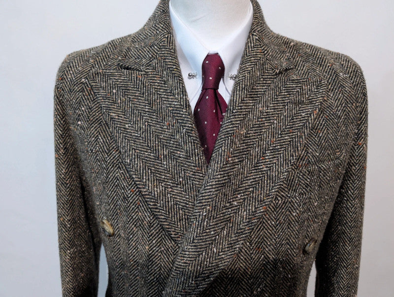 Sublime manteau croisé en Donegal tweed