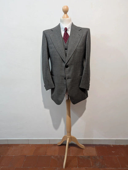 Classique costume 3 pièces gris en laine