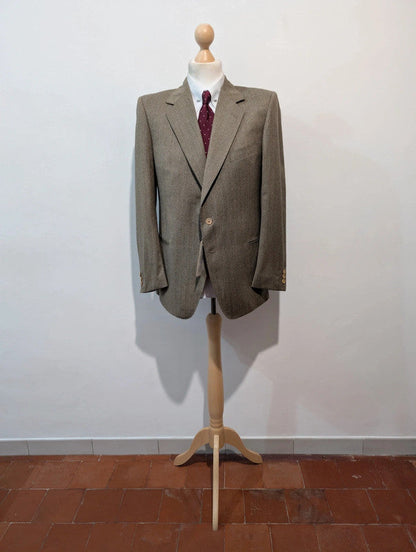 Splendide costume gris marron en flanelle