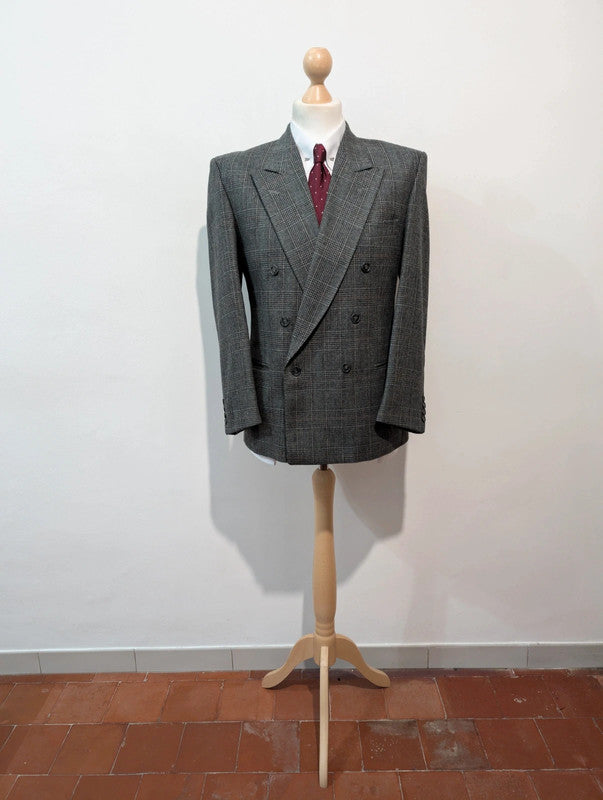 Small double-breasted flannel suit