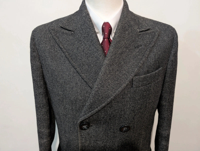 Dangereux manteau croisé gris en laine