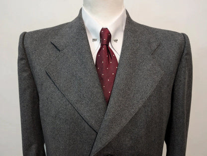 Splendide manteau gris a chevron en laine