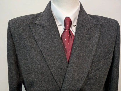 Furieux manteau croisé gris en laine