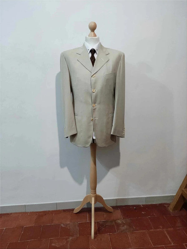 Elegant cream gray wool suit