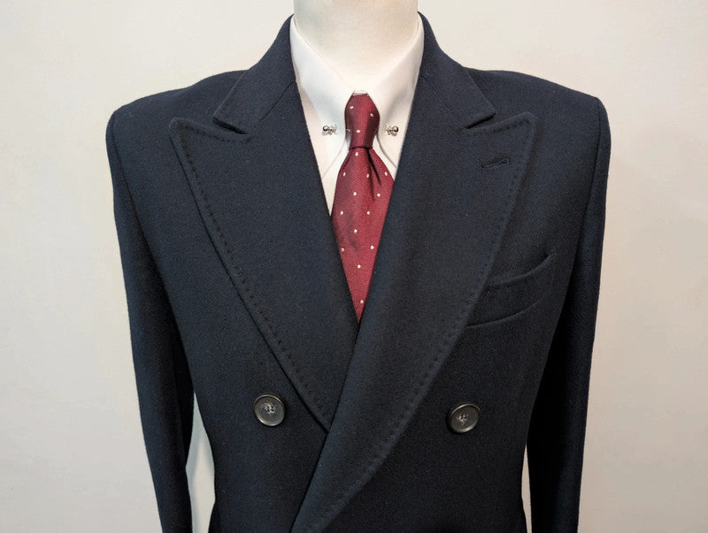 Magnifique polo coat croisé bleu marine en laine