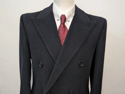 Sublime manteau croisé bleu marine en laine