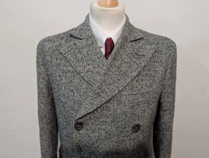 Magnifique manteau polo coat croisé gris en laine
