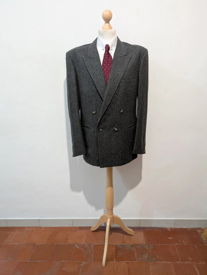 Furieux costume croisé pinstripe en flanelle lourde