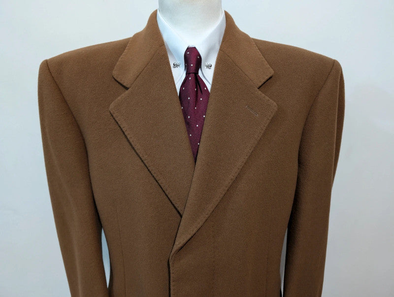 Robuste manteau marron en laine