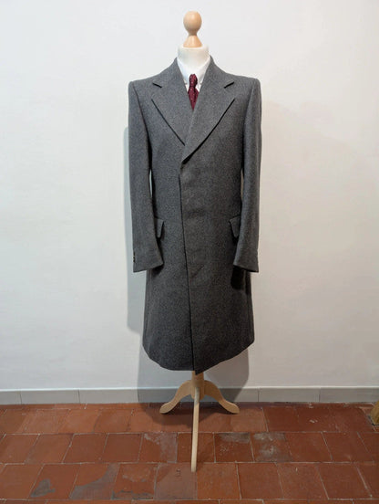 Exceptionnel manteau gris en tweed