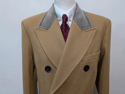 Fabuleux manteau croisé Chesterfield en laine