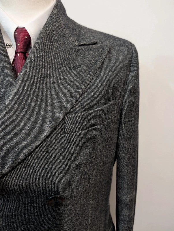 Dangereux manteau croisé gris en laine