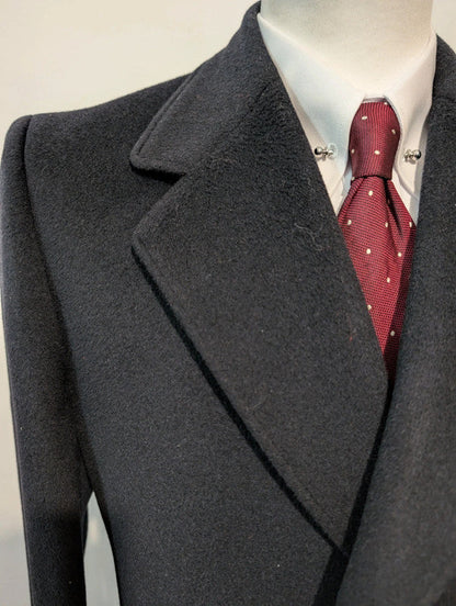 Lourd manteau bleu marine en laine