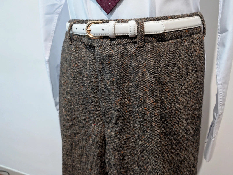 Splendide pantalon marron en tweed