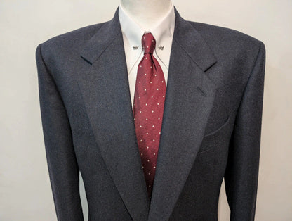 Sublime costume gris bleu marine en flanelle